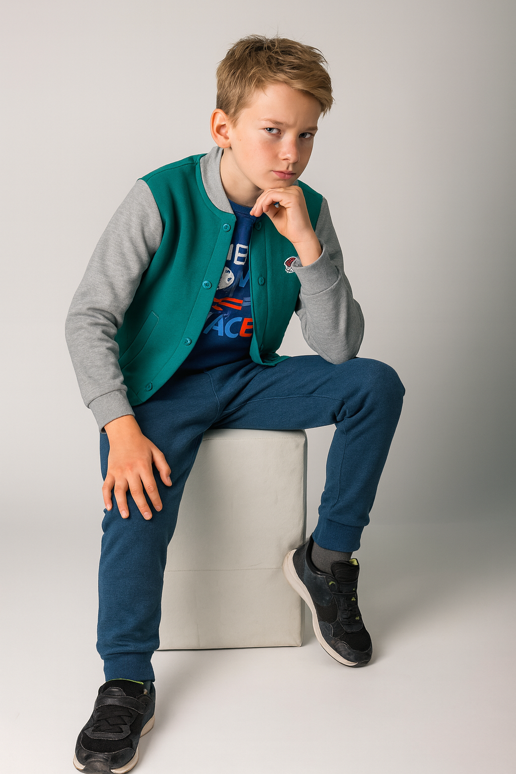 Hopscotch Green Base Ball Jacket