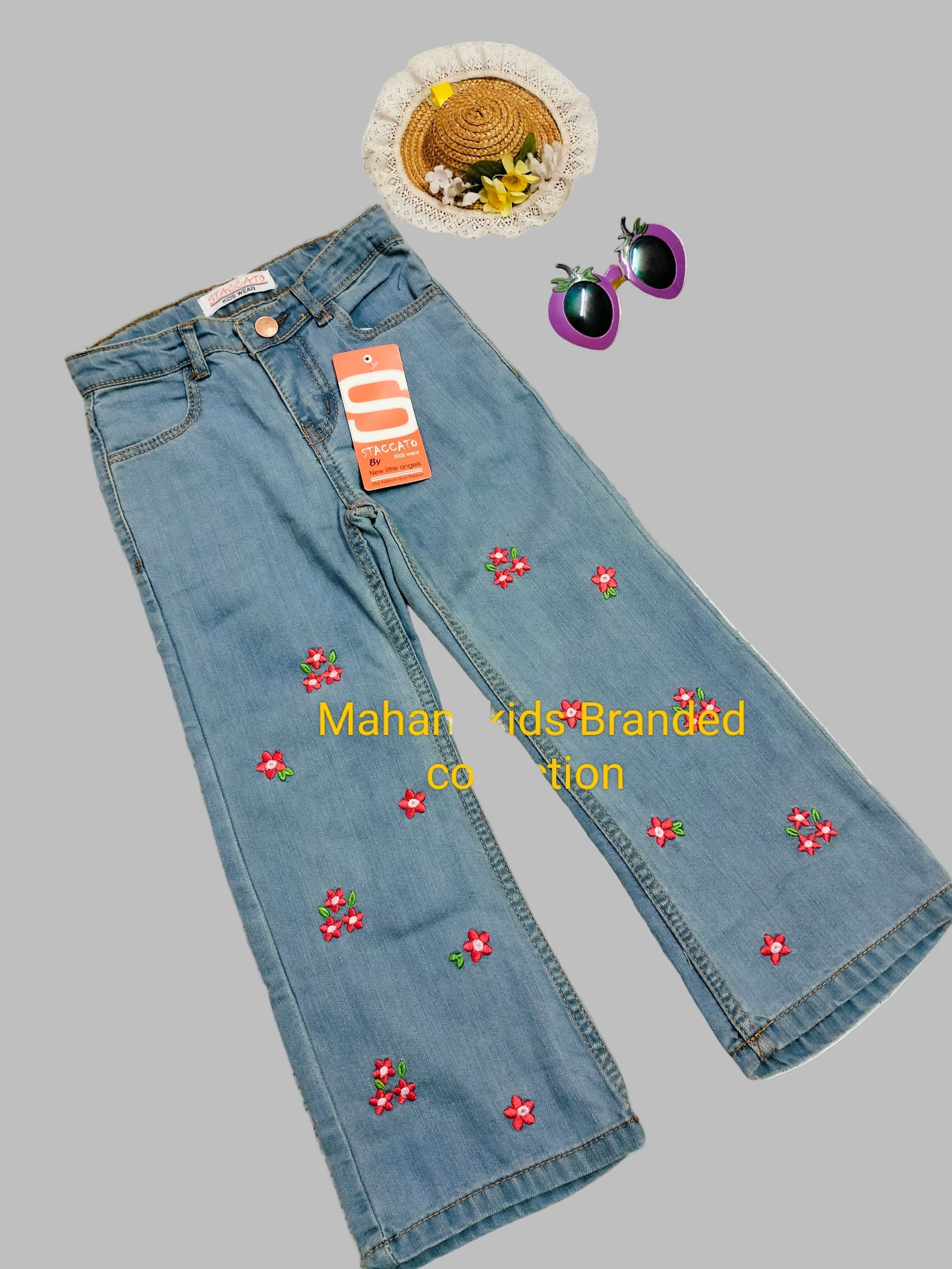 Denim Delicate Embroidered Pant