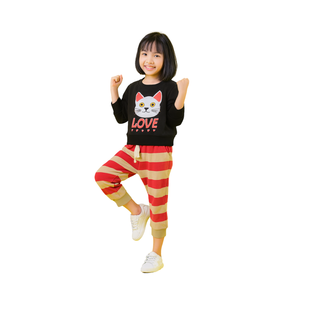 Mango  Fleece Cat Pair Suit.