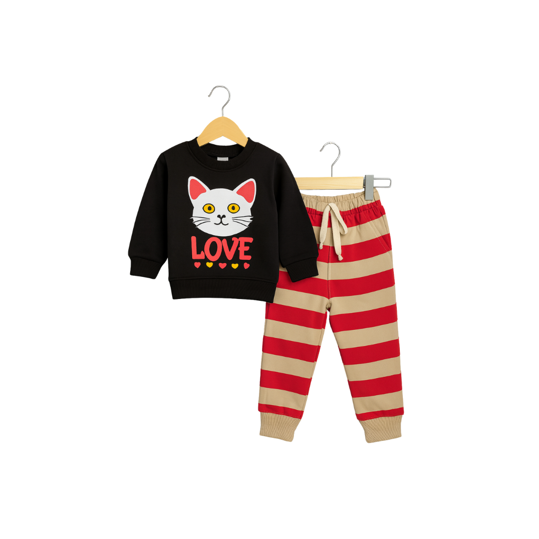 Mango  Fleece Cat Pair Suit.