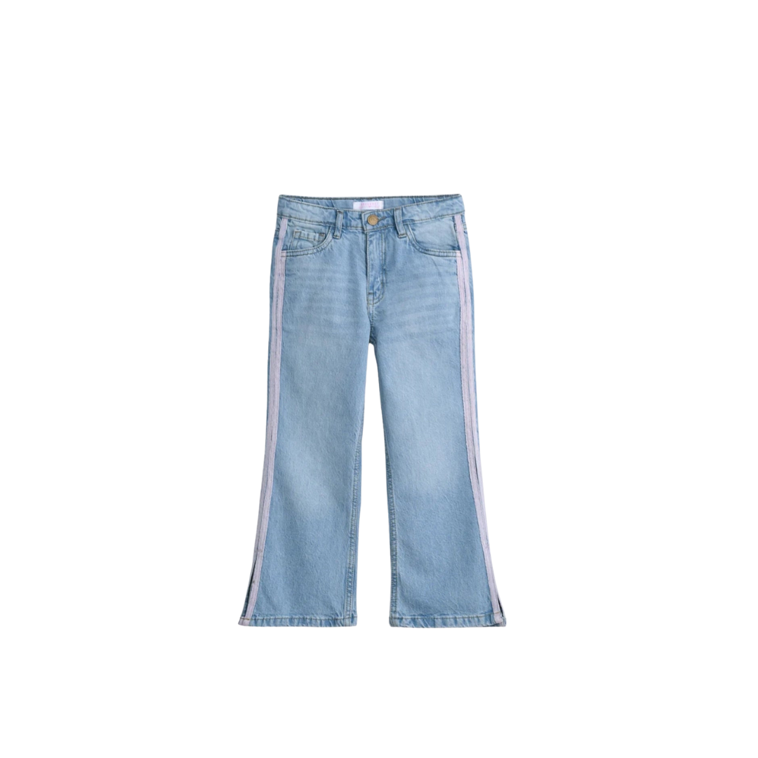 GIRLS FLARE FIT DENIM WITH SIDE TAPE