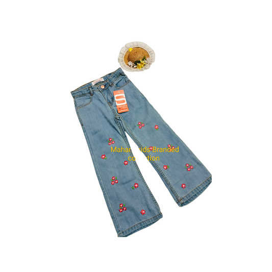 Denim Delicate Embroidered Pant